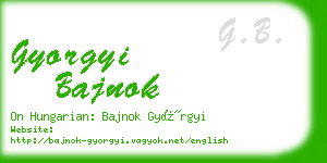 gyorgyi bajnok business card